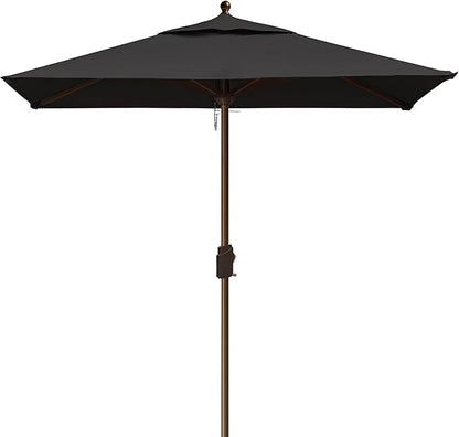 EliteShade USA 10-Year-Non-Fading Sunumbrella 6x6Ft Square Market Umbrella Patio Outdoor Table Umbrella with Ventilation（Black）