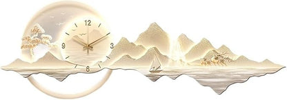 Light Luxury Clock Wall Aesthetic Creative Led Wall Watch Nordic Living Room Home Decoration(B,100x35cm)