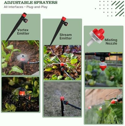Anleolife 230FT Drip Irrigation System Kit, Complete Garden Watering System