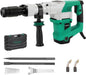 Hoteche Electric Demolition Jack Hammer 1500W Heavy-Duty SDS-MAX Concrete Breaker with Flat & Point Chisel