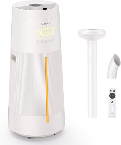 Humidifier Large Room - GloryAir 6.3Gal/24L 4X Atomizers Top Fill Whole House Large Cool Mist Quite Humidifiers 1500mL/h for Home Bedroom 3000 ft² with Auto Mode for Commercial Office Plants