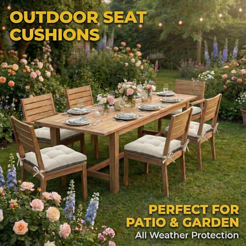 4 Pack 19x19 Inch Shredded Foam Chair Cushions with Straps - All-Season Seat Pads for Indoor/Outdoor Dining, Office, Patio, Kitchen Chairs (Cream, 19 INCH × 19 INCH) - color: Cream