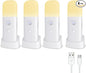 CREWEEL Motion Sensor Night Lights Indoor, Rechargeable Night Light Battery Powered, Portable Nightlight with Adjustable Brightness Activated Table Lamp for Kids, Adults(Warm Light, 4 Pack)