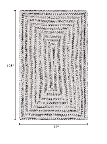 SAFAVIEH Braided Collection Area Rug - 6' x 9', Black & Navy, Handmade Farmhouse Cotton, Ideal for High Traffic Areas in Living Room, Bedroom (BRD260N) - color: Black/Navy, size: 6' x 9' (Rectangular)