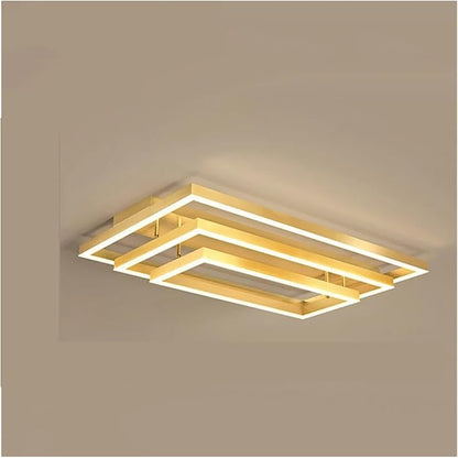 Nordic Home Decoration Salon Bedroom Decor Smart Led Lamp Lights for Room Dimmable Ceiling Light Indoor Lighting Minimalist Design(Neutral Light,Gold 3layers)