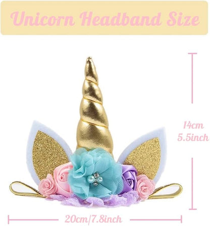 Nishine Baby Elastic Glitter Unicorn Horn Headband Children Unicorn Party Supplies Cosplay Gift