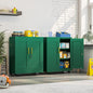 Small Metal Storage Cabinet with Wheels, Lockable Tool Cabinet with Doors