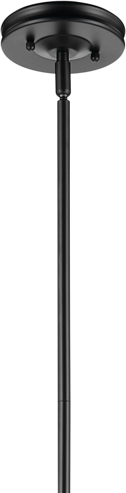 Kichler Laria 1-Light Pendant, Updated Traditional Light, Sloped Ceiling Compatible, for Kitchen with Clear Glass in Black (14.5" x 10.5"), 52774BKCLR