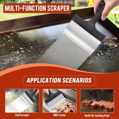 AWEASROY Griddle Cleaning Kit for Blackstone, Flat Top Grill Cleaning Kit with Grill Stone, Griddle Scraper & Griddle Brush Easy to Remove Stain