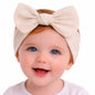 Baby Girl Headbands 0–6 Months – Newborn Infant Soft Cotton Handmade Bow Headband, Stretchy No Mark Baby Hair Accessoriess (Light Beige, 0-6 Month)