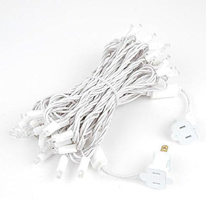 Novelty Lights 50 Light LED Twinkle Christmas LED Mini Light Set, Outdoor Curtain Fairy Wedding String Lights, Non-Connectable, Warm White, White White, 25 Feet