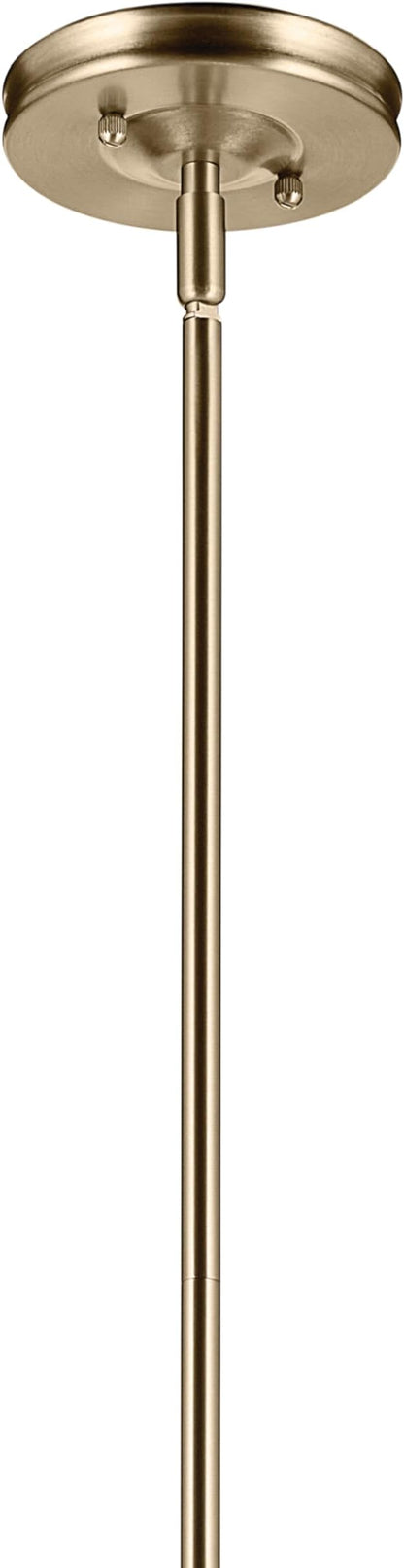 Kichler Laria 1-Light Pendant, Updated Traditional Light, Sloped Ceiling Compatible, for Kitchen with Clear Glass in Champagne Bronze (19.75" x 16"), 52775CPZCLR