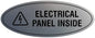 Signs ByLITA Oval Electrical Panel Inside Sign (Brushed Silver) - Small 2 Pack