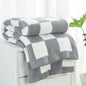 Carriediosa Checkered Throw Blanket 50" X 60", 400GSM Ultra Soft Microfiber Fuzzy Fluffy Reversible Cute Preppy Knitted Blankets Cozy Plush Fall Throws for Couch, Bed, Sofa, Grey - color: Check - Grey, size: 50" X 60"