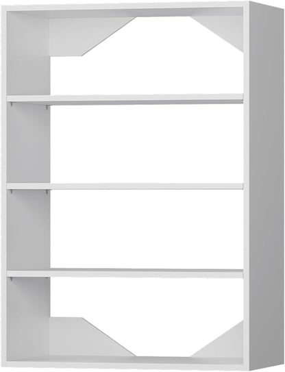 Short Tower Closet Unit, Modular Closet System, Wood Closet System Organizer with Storage for Walk In Closets, Clothing Rack Wardrobe Closet for Hanging Clothes, Bedroom, White, 31.5"W