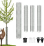 Metal Tree Trunk Protector, 4 Pack 36" Mesh Tree Guards Tree Protectors with Zip Ties, Stakes, ExpandableTree Trunk Protector Guard, Tree Protectors from Deer, Mower, Animals(36",4 Pack)