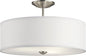 Kichler Shailene 18" Semi Flush Mount Light in Brushed Nickel, 3-Light Round Ceiling Light with Satin Etched White Diffuser, (18" W x 11.25" H), 43692NI