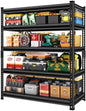 48" W Garage Shelving Heavy Duty，2500LBS Loads Adjustable Garage Storage Shelves, 5-Tier Metal Shelving Units and Storage Racks Heavy Duty, 48”W x 18”D x 78”H，Black…