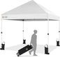 CROWN SHADES 10x10 Heavy Duty Canopy - Premium Pop Up Canopy Tent - Extra Sun Shade Protection with 400D Strength Oxford Fabric - Great for Trade Shows, Events, Tailgates & Commercial Use, White