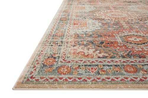Loloi Jocelyn Collection JOC-03 Mist/Multi 4'-0" x 6'-0" .38" Thick Accent Rug - color: Mist / Multi, size: 4' x 6' (Rectangular)