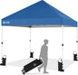 CROWN SHADES 10x10 Heavy Duty Canopy - Premium Pop Up Canopy Tent - Extra Sun Shade Protection with 400D Strength Oxford Fabric - Great for Trade Shows, Events, Tailgates & Commercial Use, Blue