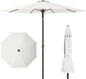 PatioKingdom 11FT Patio Umbrella,Outdoor Umbrella with Push Button Tilt and Crank,Market Table Umbrella with 8 Sturdy Fiberglass Ribs UV Protection(Creamy-white, 11FT)