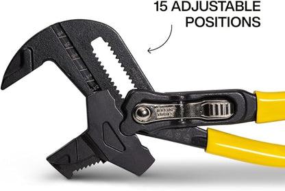 Klein Tools D5307 Plier Wrench, High Leverage Multi-Use Pump Plier with Adjustable and Reversible Double-Sided Jaw, Smooth and Knurled Teeth, 7-Inch