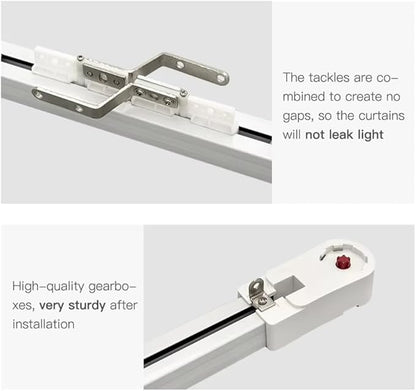 Smart Electric Curtain Track System, Motorized Curtains Rod with Remote, WiFi Automatic Curtain Opener Compatible with Alexa Google Home, Silent Brushless Motor 1.8N.m Torque (2 meters (78.7 inches))