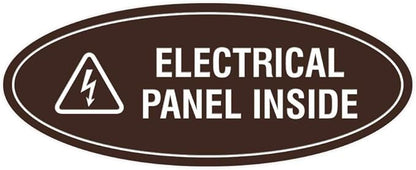 Signs ByLITA Oval Electrical Panel Inside Sign (Dark Brown) - Medium