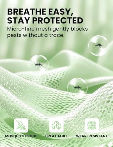 HENNCHEE Mosquito Suits for Adult, Mesh Net Bug Hooded Jacket Pant, Outdoor Full Body Protection Mosquito Proof Clothing
