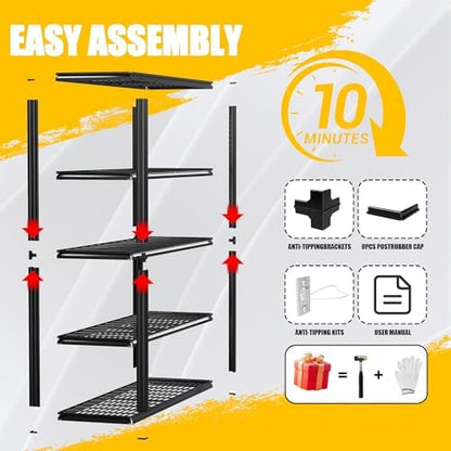 Durstruct 5 Tier Heavy Duty Metal Storage Rack 48”W x 24”D x 72”H