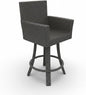 Covers & All Universal 25" Counter Height Swivel Bar Stools, 16 mm Premium Charcoal Wicker Patio Furniture with Smooth Swivel Motion, Outdoor Furniture for Deck and Poolside (23" L x 23" W x 42" H)