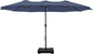 Sophia & William 15 ft Extra Large Patio Umbrella with Base Included, Rectangular Outdoor Umbrella Heavy Duty, Market Umbrella Double-sided Fade Resistant for Pool Garden Backyard, Navy Blue