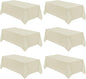 VidaFete Tablecloth 6 Pack 90 * 156inch Rectangle Table Cloth Polyester, Stain Wrinkle Resistant Polyester Dining Table Cover for Kitchen Dinning Party Wedding Rectangular Buffet Decoration(Ivory)