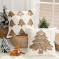 SmoothNovelty Tufted Cream Christmas Tree Pillow Covers Set of 2, 18x18 Inch Neutral Winter Throw Cushion Cases for Cozy Farmhouse Holiday Home Decor