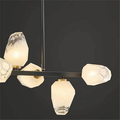 Pendant Lights Nordic Smart Home Decoration Pendant Light, Living Room Dining LED Indoor Lighting(Warm White,Blacks 10heads)