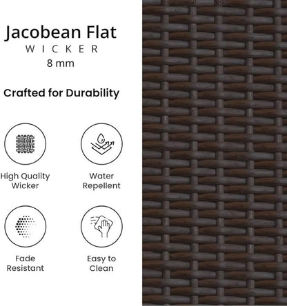 Covers & All Cabo Swivel Glider Club Chair, 8 mm Jacobean Flat Wicker Patio Furniture with Sunbrella Cushions, UV & Fade Resistant Outdoor Furniture Accent Chair Motion (32.5" L x 31" W x 33" H)