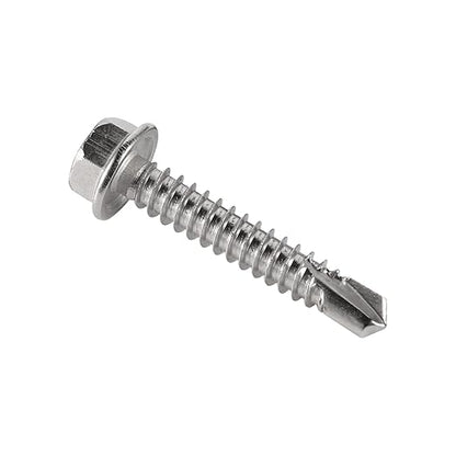 #14 x 3-1/2" (20 Pack) Hex Washer Head Self Drilling Screws, Self Tapping Sheet Metal Tek Screws, 410 Stainless Steel