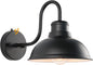 Dusk to Dawn Outdoor Wall Sconces, Exterior Farmhouse Gooseneck Barn Light, Vintage Matte Black Outside Wall Mount Light Fixture, Anti-Rust Waterproof Outdoor Light for Porch Garage