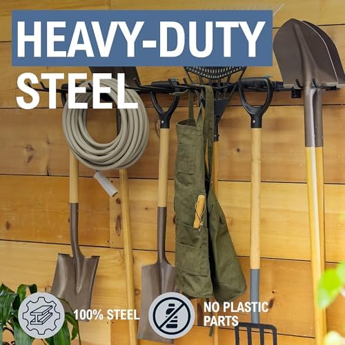 StoreYourBoard Tool Storage Rack – Heavy Duty Garage Tool Organizer Wall Mount for Garden Tools, Rakes, Shovels, Garage Hooks, Steel Gear Hanger Holds 300 lbs