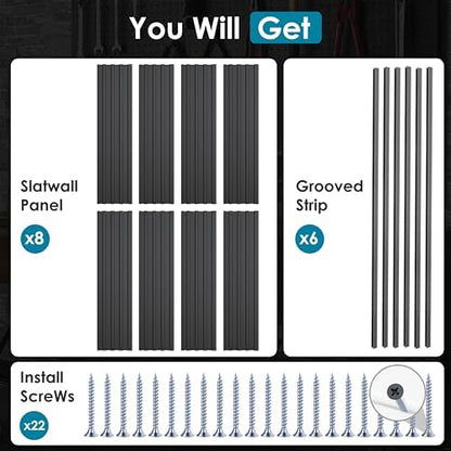 Brakki Slat Wall Paneling 4x8 Ft, Slatwall Garage Organizer Storage System