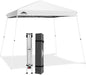 EAGLE PEAK 11x11 Slant Leg Pop-up Canopy Tent Easy One Person Setup Instant Outdoor Beach Canopy Folding Portable Sports Shelter 11' x 11' Base 9' x 9' Top (White)