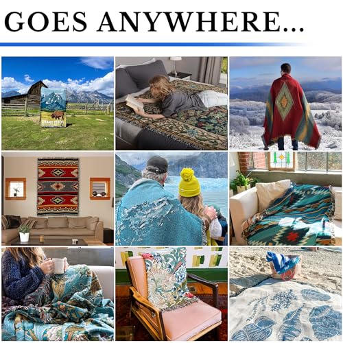 Pure Country Weavers Torched Earth - Western Tapestry Throw Blanket Woven from Cotton - Made in The USA (72x54) - color: Torched Earth