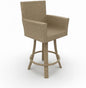 Covers & All Universal 25" Counter Height Swivel Bar Stools, 8 mm Jacobean Flat Wicker Patio Furniture with Smooth Swivel Motion, Durable Outdoor Furniture for Deck & Poolside (23" L x 23" W x 42" H)
