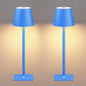 2 Pack Rechargeable Table Lamp - Cordless LED Lamp with 6000mAh Battery Operated LED Desk Lamp, Portable Table Light Outdoor for Dinner Patio Restaurant Bar Bedroom Coffee Shop Night Light(Blue)