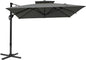 GREEN PARTY 10x13 ft Cantilever Patio Umbrella, Rectangle Offset Outdoor Umbrellas with 360° Rotation, 5-Year-Non-Fading Hanging Pool Umbrella for Garden Deck Poolside - Grey