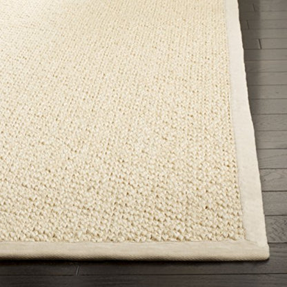 SAFAVIEH Area Rug 2x3 - Natural Fiber Collection - Cream, Sisal Design, Sisal, Woven Design with Border (NF525A) - color: Creme, size: 2' x 3' (Rectangular)