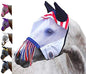 Derby Originals Patriotic Reflective Safety Horse Fly Mask with Ears and Nose Cover Fringes,Full Horse (Large)