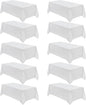 VidaFete Table Cloth 10 Pack 90 * 156inch Rectangle Tablecloth Polyester, Stain Wrinkle Resistant Polyester Dining Table Cover for Kitchen Dinning Party Wedding Rectangular Tabletop Decoration(White)