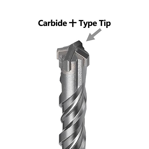 1/2 x 20 inch SDS Max Rotary Hammer Drill Bit, 12x520mm Carbide Tip Masonry Drill Bit,Concrete Drill Bit for Masonry, Brick, Stone, Concrete (Length :520mm / 20 inch, 12mm (1/2 in) Diameter)